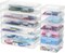 Clear Plastic Storage Boxes with Lids,Arts & Crafts Storage Boxes & Organizers Craft Jewelry Life Item Organizer for Puzzles, Pens, Rings, Needle and Thread, Nail Polish(6 Pack Small + 6 Pack Medium)